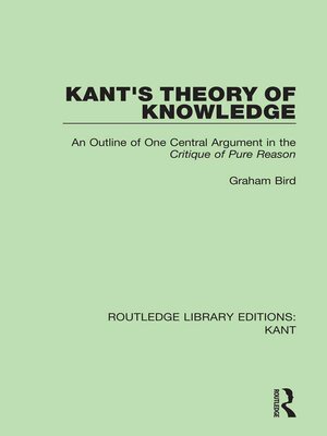 cover image of Kant's Theory of Knowledge